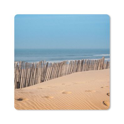Mauspad - Strand - Meer - Pfähle - 30x30 cm