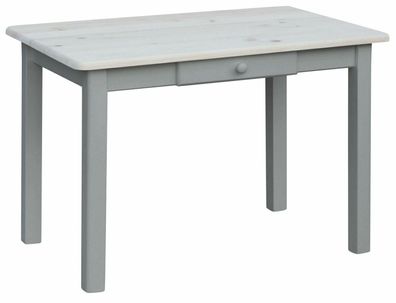 Grau Küchentisch Esstisch Speisetisch Tisch Kiefer Neu Farbe Unbehandelt Schublade