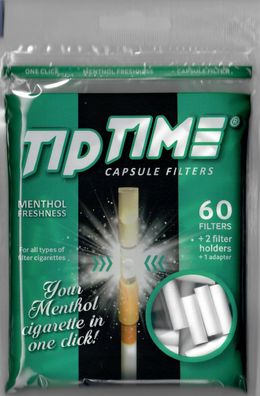 Filter Menthol Capsule Tip Time 60Stk + 2 Halter + 1 Adapter