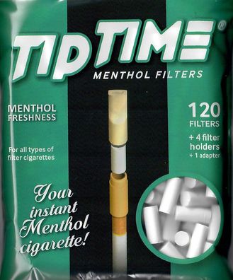 Filter Menthol Tip Time 120Stk + 4 Halter + 1 Adapter
