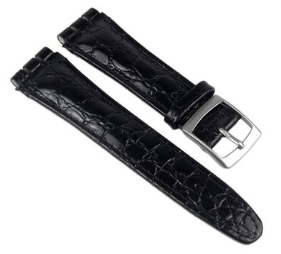 Ersatzband Leder schwarz passend zu Swatch 19mm Minott 19941S