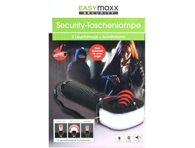 Security Taschenlampe 2 Leuchtmodi EASYmaxx 180&deg; Blinken mit Alarm NEU