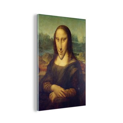 Glasbild - 80x120 cm - Wandkunst - Mona Lisa - Leonardo da Vinci - Karikatur