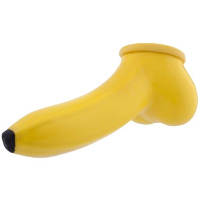 Dauerkondom Banane Latex Penishülle Rubber Kondom Penis Sleeve 19 cm oder 21 cm