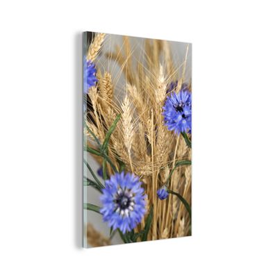 Glasbild - 40x60 cm - Wandkunst - Getrocknete Blumen - Getreide - Stillleben
