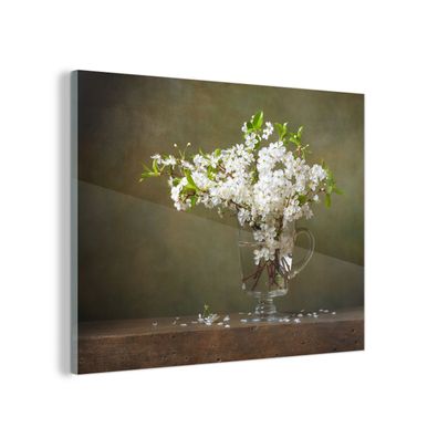 Glasbild - 40x30 cm - Wandkunst - Stilleben - Krug - Sakura