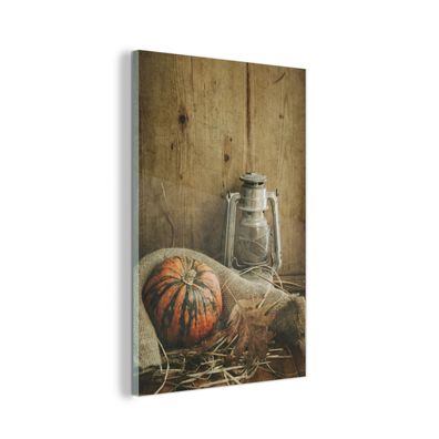Glasbild - 40x60 cm - Wandkunst - Stillleben - Herbst - Kürbis