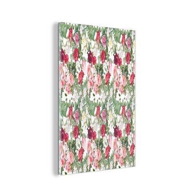 Glasbild - 40x60 cm - Wandkunst - Pfingstrose - Blumen - Farben - Rosen