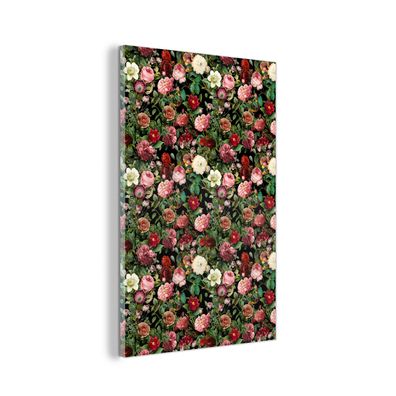 Glasbild - 20x30 cm - Wandkunst - Pfingstrose - Blumen - Collage