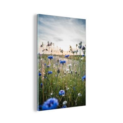 Glasbild - 40x60 cm - Wandkunst - Blumen - Sommer - Kornblume