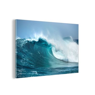 Glasbild - 60x40 cm - Wandkunst - Ozean - Golf - Blau
