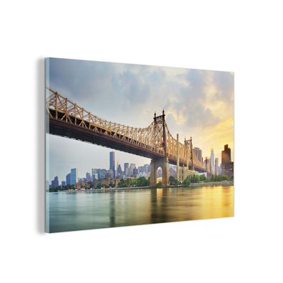 Glasbild - 90x60 cm - Wandkunst - New York - Queens - Manhattan