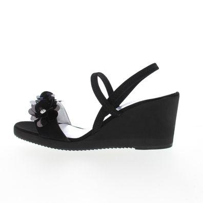 Azuree Damen Sandalette Cati Keilabsatz Schwarz Größe 39 1/3