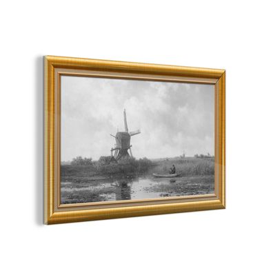 Glasbild - 90x60 cm - Wandkunst - Maler - Kunst - Gold - Rahmen