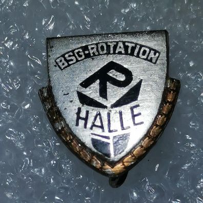 Fussball Brosche / Anstecknadel - BSG Rotation Halle - DDR - Sachsen-Anhalt