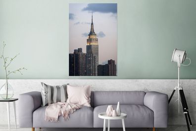 Glasbild - 80x120 cm - Wandkunst - Empire State Building Manhattan NY