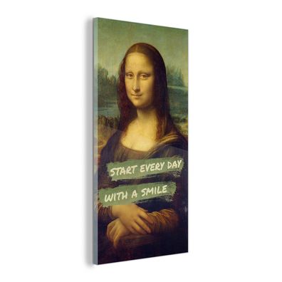 Glasbild - 80x160 cm - Wandkunst - Mona Lisa - Zitat - Da Vinci