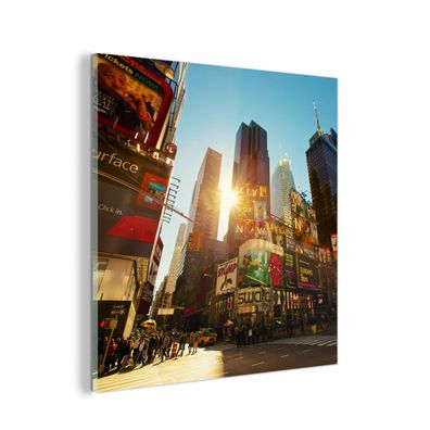 Glasbild - 50x50 cm - Wandkunst - New York - Amerika - Werbeschild