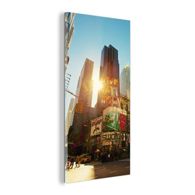 Glasbild - 20x40 cm - Wandkunst - New York - Amerika - Werbeschild