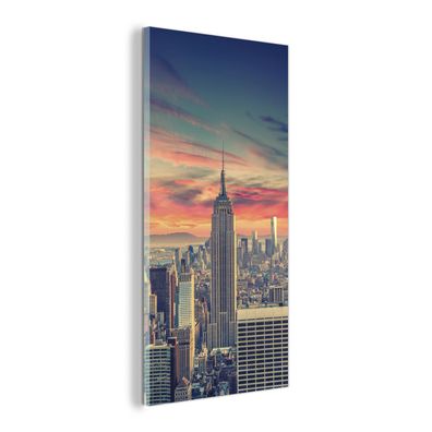 Glasbild - 20x40 cm - Wandkunst - New York - Manhattan - Empire State Building