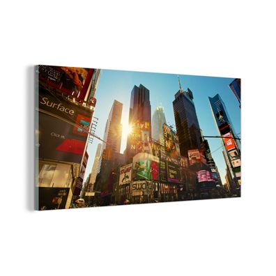Glasbild - 80x40 cm - Wandkunst - New York - Amerika - Werbeschild