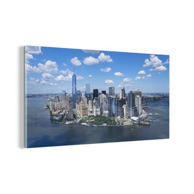 Glasbild - 40x20 cm - Wandkunst - New York - Manhattan - Skyline