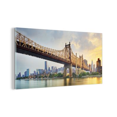 Glasbild - 80x40 cm - Wandkunst - New York - Queens - Manhattan