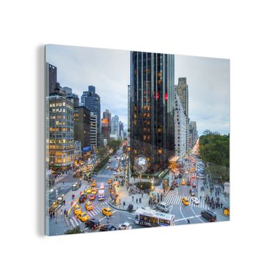 Glasbild - 80x60 cm - Wandkunst - New York - Broadway - Taxi