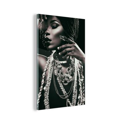 Glasbild - 80x120 cm - Wandkunst - Schmuck - Frau - Ring