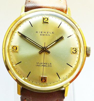 Exklusive und schöne Kienzle Swiss 17Jewels Herren Vintage Armbanduhr 60er Jahre