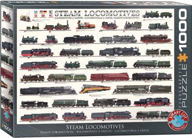 EuroGraphics 6000-0090 Dampflokomotiven 1000 Teile Puzzle