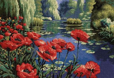 Dimensions 20066 Lakeside Poppies Kreuzstich Komplettpackung