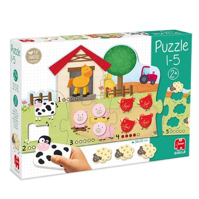 Goula 53438 Holz-Puzzle 1-5 Bauernhof