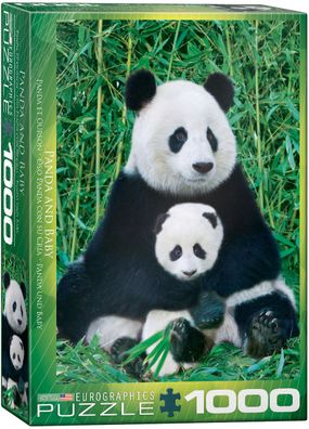EuroGraphics 6000-0173 Panda und Baby 1000 Teile Puzzle