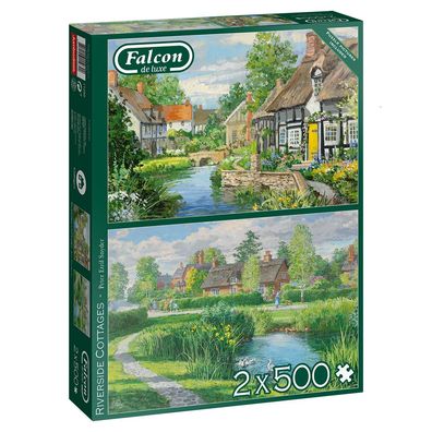 Falcon 11289 Riverside Cottages 2x500 Teile Puzzle