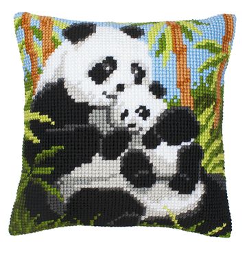 Vervaco PN-0008513 Kreuzstichkissen Pandafamilie