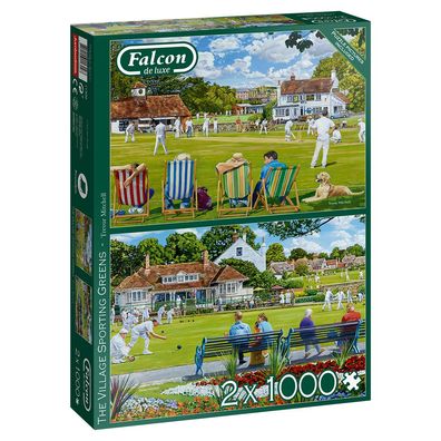 Falcon 11309 Trevor Mitchell The Village Sporting Greens 2x1000 Teile Puzzle