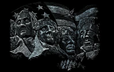 Royal & Langnickel FAM8 Kratzbild silber Mount Rushmore - 4 US-Präsidenten