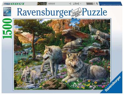 Ravensburger 16598 Wolfsrudel im Frühlingserwachen 1500 Teile Puzzle