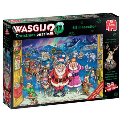 JUMBO 25003 Wasgij Christmas 17 - Elf Inspection! - 2x 1000 Teile Puzzle