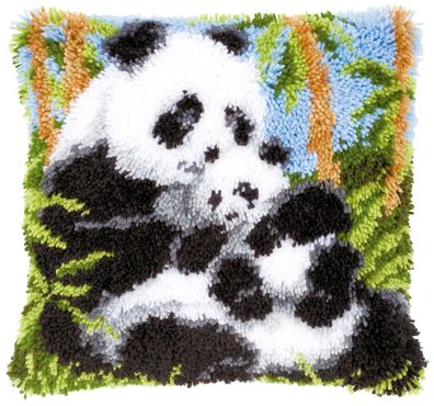 Vervaco PN-0021853 Knüpfkissen Pandabär mit Baby
