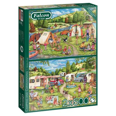 Falcon 11346 Debbie Cook Camping und Wohnwagen 2x500 Teile Puzzle