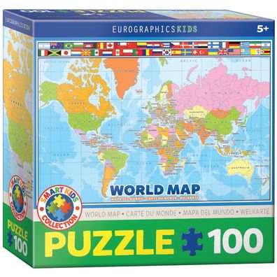 Eurographics 6100-1271 Weltkarte 100 Teile Puzzle