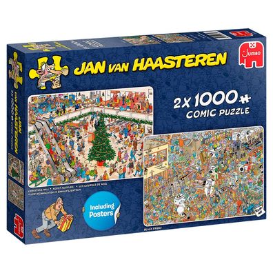 JUMBO 20033 Jan van Haasteren Einkaufen vor den Feiertagen 2x1000 Teile Puzzle