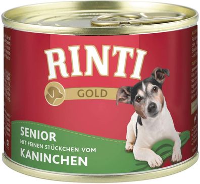 RINTI - Gold ¦ Senior + Kaninchen - 12 x 185g ¦ nasses Hundefutter in Dosen