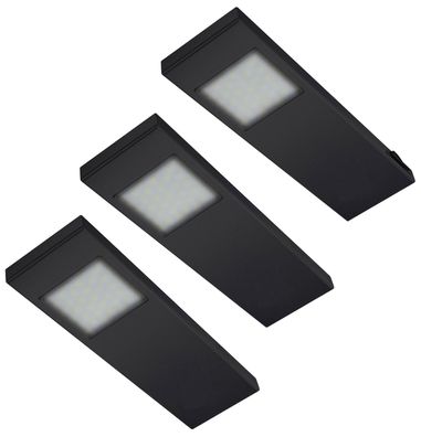 LED Küchen Unterbauleuchte 3x2,64 W, Küchenleuchte Tadeo 3M, schwarz