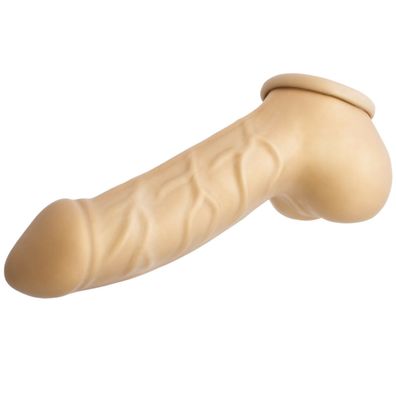 Latex Dauerkondom Penishülle Rubber Kondom Potenzhilfe Sleeve Gay Gold 21 cm