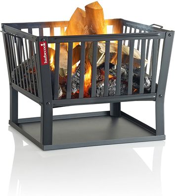 Barbecook Feuerkorb für Holzfeuer eckig lackierter Stahl lang 62 cm breit und ...