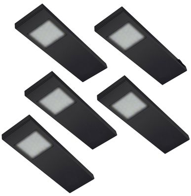 LED Küchen Unterbauleuchte 5x2,64 W, Küchenleuchte Tadeo 3M, schwarz