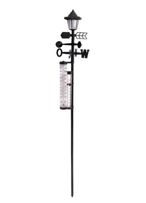 Solar Wetterstation 5in1 - 158 cm - Garten Thermometer Regen Wind Messgerät